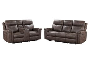 New Classic 20-U1798-2NP Quade - 2 Piece Manual Sofa & Loveseat - Dark Brown