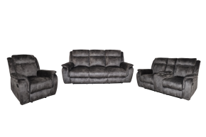 New Classic 20-U456-3NP Park City - Manual 3 Piece Sofa & Loveseat & Recliner - Slate