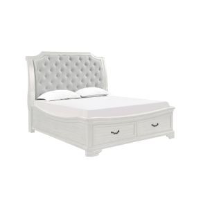 New Classic B493W-128 Lyndhurst - 6''6" / 6''0" King Storage Footboard & Slats - Vintage White