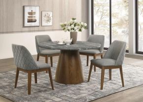 Coaster Fine Furniture 193820-S5 Franklin - 5 Piece Round Dining Table Set - Gray And Dark Oak