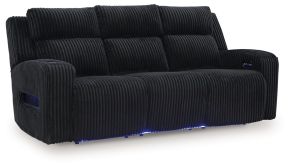 Signature Design by Ashley® PC6420215 Forest Lake - Power Reclining Sofa With Adj Headrest - Black