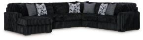 Signature Design by Ashley® 98103S4 Midnight-Madness - 4-Piece Sectional With Laf Corner Chaise - Onyx