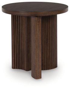 Ashley Furniture T689-6 Korestone - Round End Table - Dark Brown