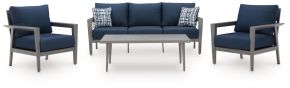 Ashley Furniture P275-081 Gali - Sofa / Chairs / Table Set (Set of 4) - Gray / Blue