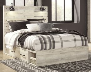 Signature Design by Ashley® B192/57/54/60(2)/B100-13 Cambeck - Whitewash - Queen Panel Bed With 4 Storage Drawers