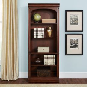 Liberty Furniture 273-HO201 Brayton Manor - Jr Executive Open Bookcase - Dark Brown