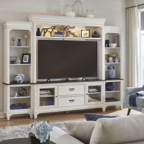 Liberty Furniture 417-ENT-ECP Allyson Park - Entertainment Center With Piers - White