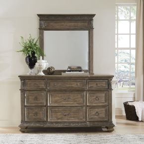 Liberty Furniture 502-BR-DM Carlisle Court - Dresser & Mirror - Medium Brown