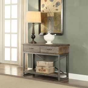 ACME 73113 Lazarus - Server - Weathered Oak & Antique Silver