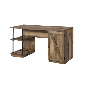 ACME OF00136 Canna - Writing Desk - Rustic Oak & Black Finish