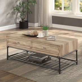 ACME LV00748 Brantley II - Coffee Table - Oak & Sandy Black