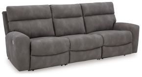 Signature Design by Ashley® 61003S2 Next-Gen Durapella - 3-Piece Power Reclining Sectional Sofa - Slate