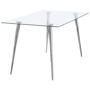 CoasterEssence 190621CHR Gilman - Rectangular Glass Top Dining Table - Chrome