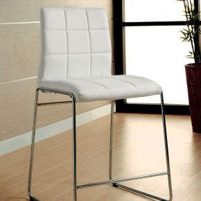Furniture of America CM8320WH-PC-2PK Kona - Counter Height Chair (Set of 2) - White