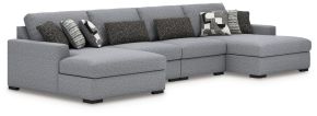 Benchcraft® 61305S9 Benchcraft® 61305S9 Bealton - 4-Piece Sectional With Double Chaise - Salt And Pepper