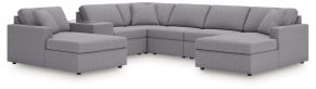 Signature Design by Ashley® 92104S54 Modmax - 7-Piece Sectional With Laf And Raf Corner Chaises And With Storage Console - Granite