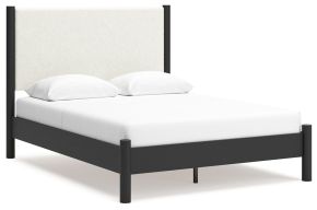 Signature Design by Ashley® B2616B2 Cadmori - Queen Upholstered Panel Bed - Black / White