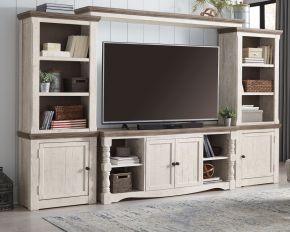 Signature Design by Ashley® W814/30/33/34/35 Havalance - 4 Pc. - Entertainment Center - 67" TV Stand - Brown / Beige