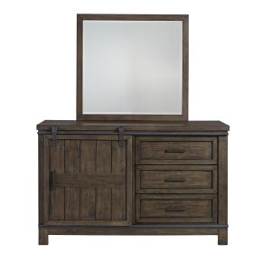 Liberty Furniture 759-YBR-DM Thornwood Hills - 3 Drawers Dresser & Mirror - Rock Beaten Brown