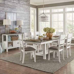 Liberty Furniture 182-CD-O7TRS Brook Bay - 7 Piece Trestle Table Set - White