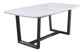 ACME DN00059 Madan - Dining Table - Marble Top & Weathered Gray Finish