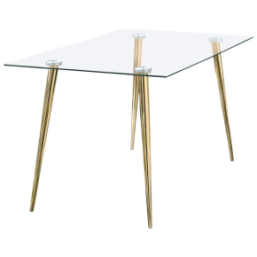 CoasterEssence 190621GLD Gilman - Rectangular Glass Top Dining Table - Gold