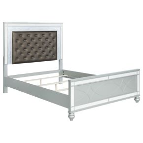 CoasterEssence 223211Q Gunnison - Wood Queen LED Panel Bed - Silver Metallic