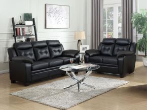 CoasterEveryday 506551-S2 Finley - 2 Piece Upholstered Padded Arm Tufted Sofa Set - Black