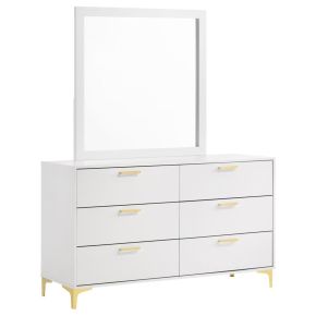 CoasterEveryday 224403M Kendall - 6-Drawer Dresser With Mirror - White