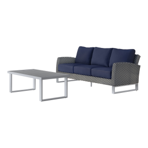New Classic G801C-30S Fiji - 2 Piece Outdoor Set (Sofa & Slat Top Coffee Table Set) - Blue