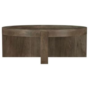 Coaster Fine Furniture 710138 Kinkaid - Round Solid Mango Wood Coffee Table - Brown