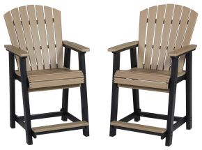 Ashley Furniture P211-124 Fairen Trail - Barstool (Set of 2) - Black / Driftwood