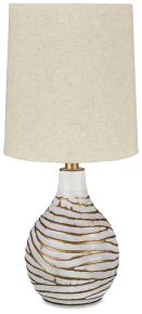 Signature Design by Ashley® L204194 Aleela - Metal Table Lamp - White / Gold Finish