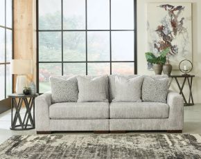 Signature Design by Ashley® 14404/64/65 Regent Park - Pewter - Loveseat 2 Pc Sectional