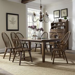 Liberty Furniture 382-DR-7RLS Hearthstone Ridge - 7 Piece Rectangular Table Set - Tobacco / Black