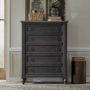 Liberty Furniture 615-BR41-B Americana Farmhouse - 5 Drawer Chest - Dark Gray