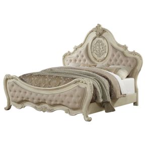 ACME 27007EK ACME 27007EK Ragenardus - Eastern King Bed - Beige Linen & Antique White