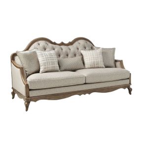 ACME 56050 Chelmsford - Sofa With 5 Pillows - Beige Fabric & Antique Taupe