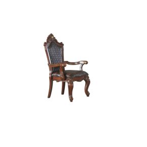 ACME 68223 Picardy - Arm Chair (Set of 2) - Synthetic Leather & Honey Oak