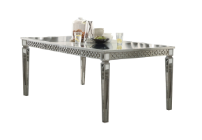 ACME 72155 Kacela - Dining Table - Mirrored & Antique Silver Finish