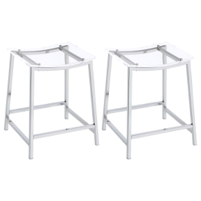 Coaster Fine Furniture 182358 Jovani - Acrylic Backless Counter Stool (Set of 2) - Chrome