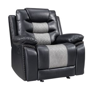 New Classic U7005-13-BKG New Classic U7005-13-BKG Nikko - Glider Recliner - Black / Gray