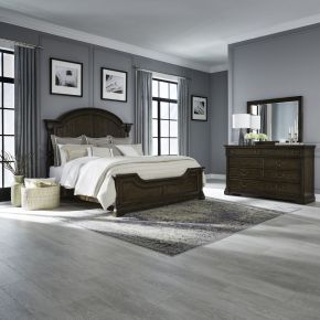 Liberty Furniture 512-BR-QPSDM Arden Road - 3 Piece Bedroom Set (Queen Poster Bed, Dresser & Mirror) - Satin Cherry