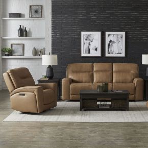 Liberty Furniture 7009BU-UPH-SOREC Bennett - Sofa & Recliner - Butternut Leather