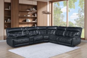 New Classic 28-U2586-3PS Warner - Power - 3 Piece Sectional Loveseats & Wedge - Black