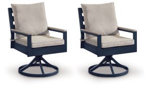 Ashley Furniture PCP587-602A East Beach - Swivel Chair With Cushion (Set of 2) - Blue