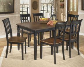 Signature Design by Ashley® D580/25/02(6) Owingsville - Dark Brown - 7 Pc. - Dining Room Table, 6 Side Chairs