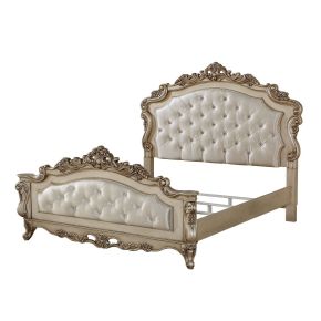 ACME 27437EK ACME 27437EK Gorsedd - Eastern King Bed - Fabric & Golden Ivory