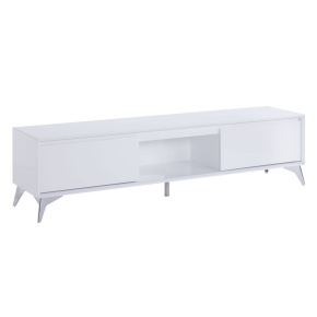 ACME 91995 Raceloma - TV Stand - Led, White & Chrome Finish
