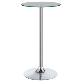 CoasterEveryday 120341 Abiline - Round Glass Top Bistro Bar Table - Chrome